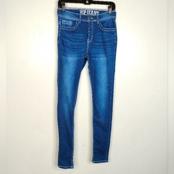 VIP Skinny Jeans Embroidered Functional back Pockets size 5/6 - Picture 2 of 12